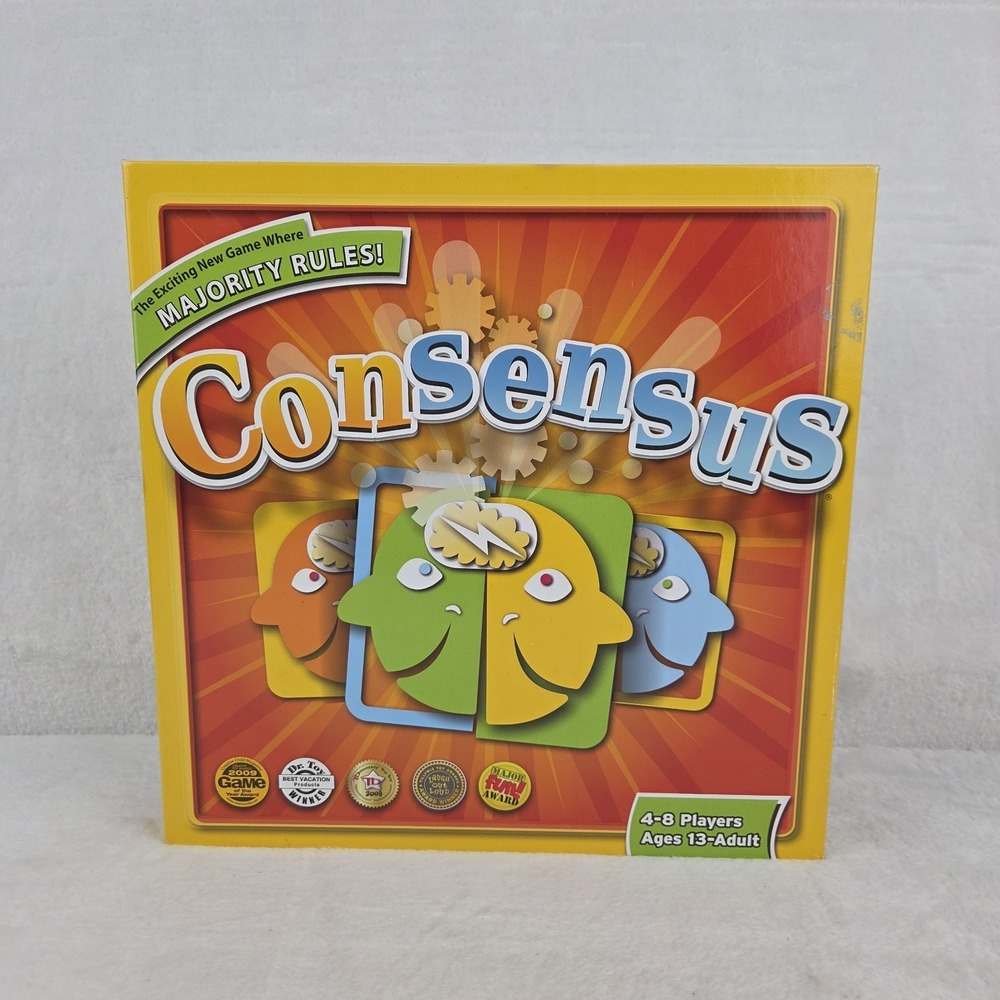 Consensus Majority Rules Board Game 2008 Mindlogic Complete Party Game Ages 13+